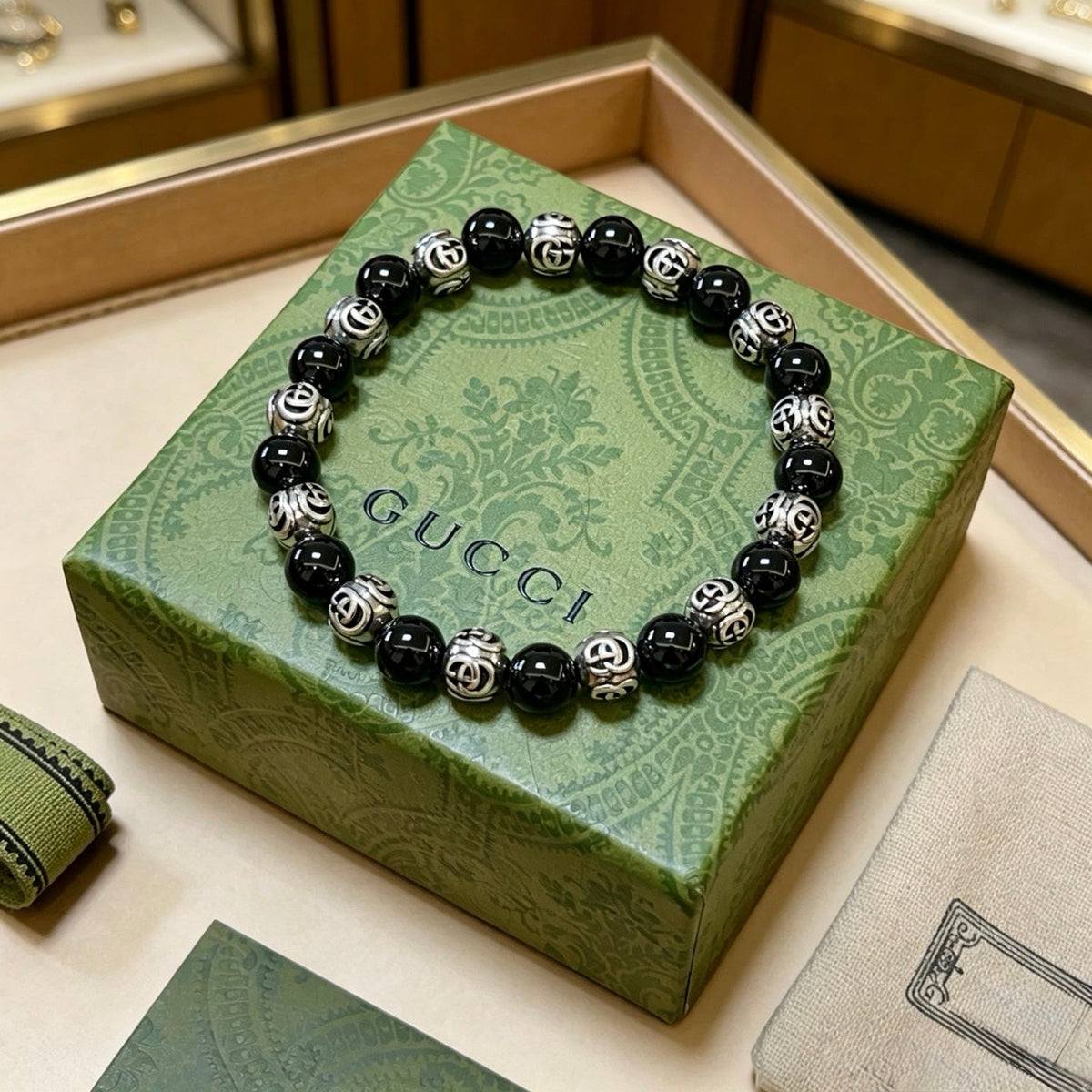 Gucci Anger Forest Black Onyx Crystal Distressed Bracelet – Style 12 - image 7