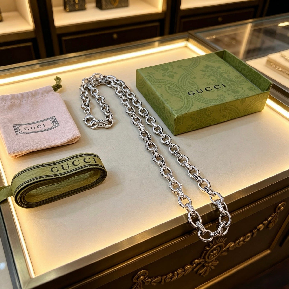 Gucci Anger Forest Chain Distressed Vintage-Inspired Necklace – Style 34 - image 10