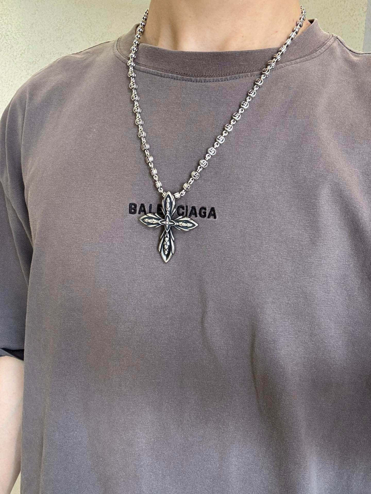 Gucci Anger Forest Chain Distressed Vintage Silver-Tone Necklace – Style 40 - image 4