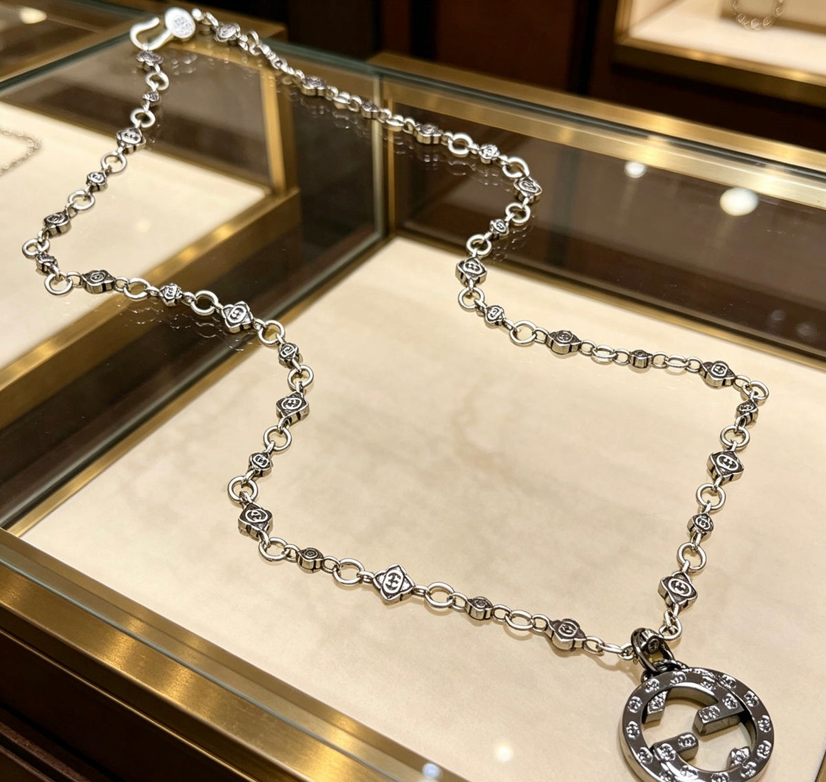 Gucci Anger Forest Chain Distressed Vintage Silver-Tone Necklace – Style 35 - image 2