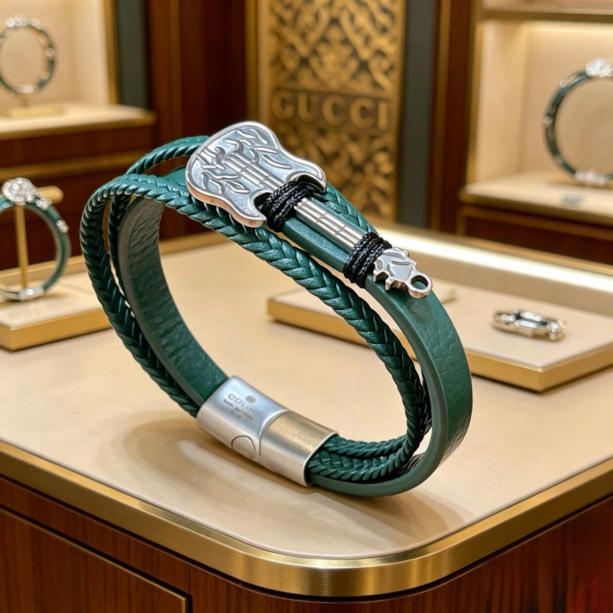Gucci Anger Forest Distressed Vintage Silver-Tone Vintage-Inspired Bracelet – Style 18 - image 2