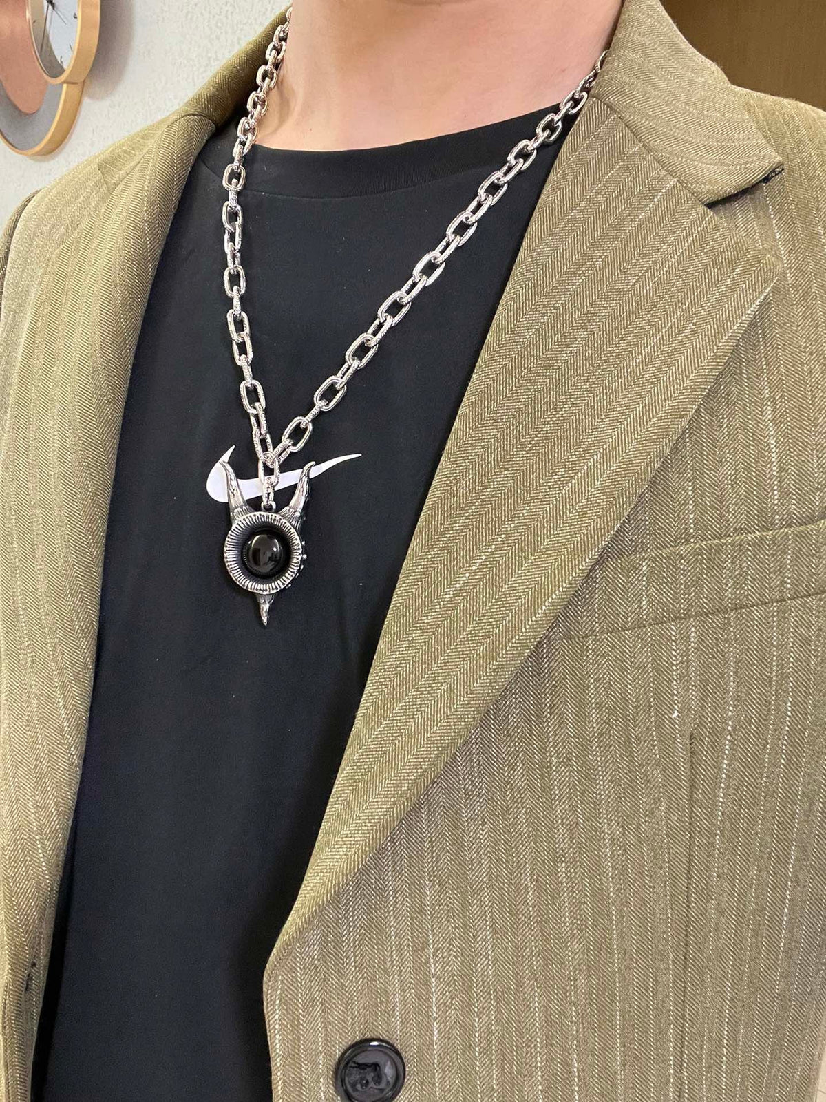 Gucci Anger Forest Chain Distressed Vintage Silver-Tone Necklace – Style 56 - image 3