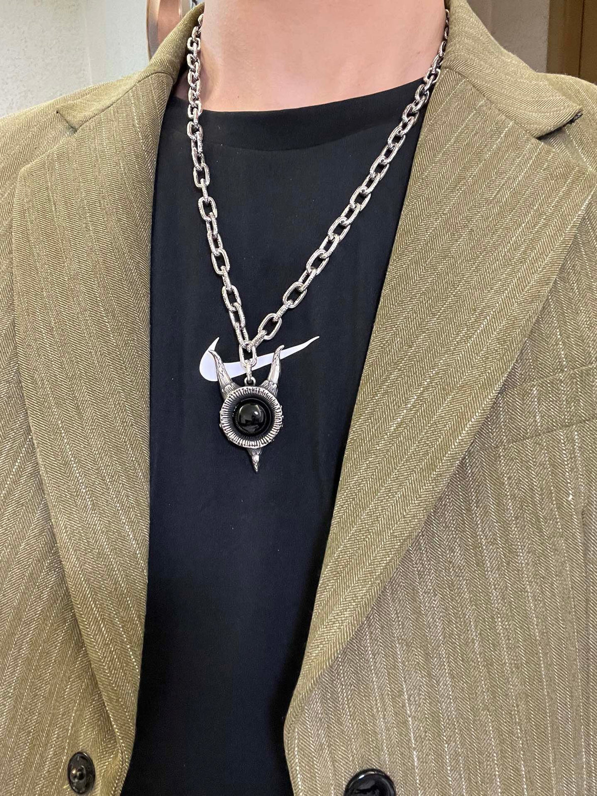 Gucci Anger Forest Chain Distressed Vintage Silver-Tone Necklace – Style 56 - image 6