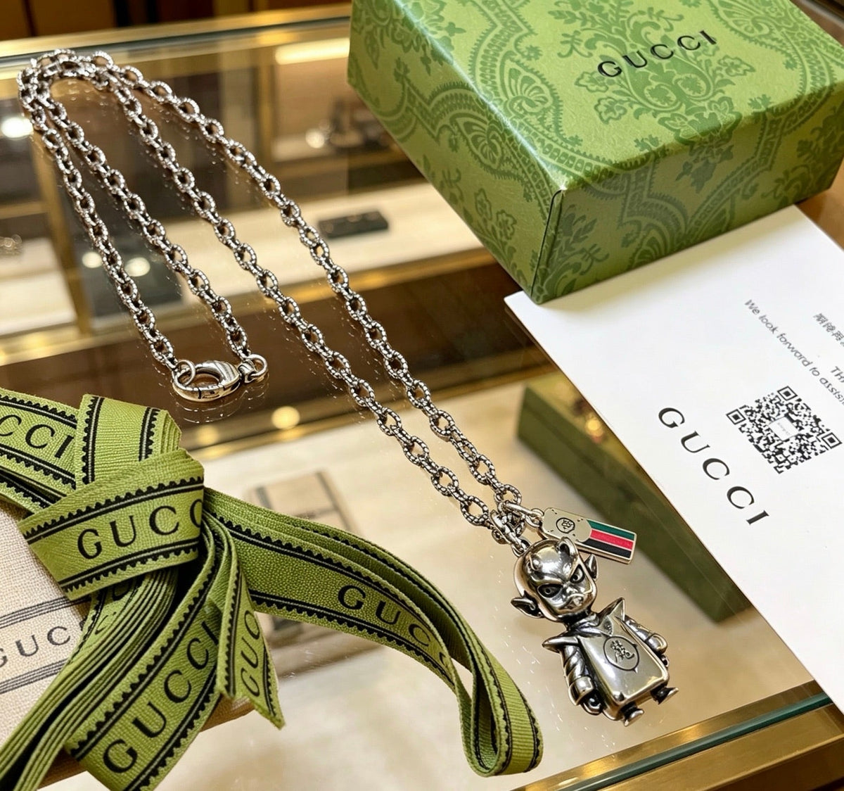 Gucci Anger Forest Chain Distressed Vintage-Inspired Necklace – Style 68 - image 4