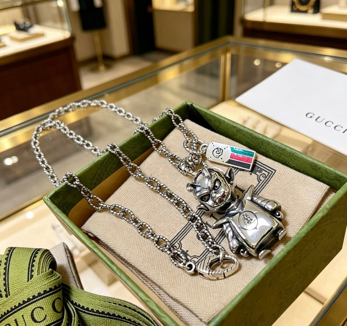 Gucci Anger Forest Chain Distressed Vintage-Inspired Necklace – Style 68 - image 7