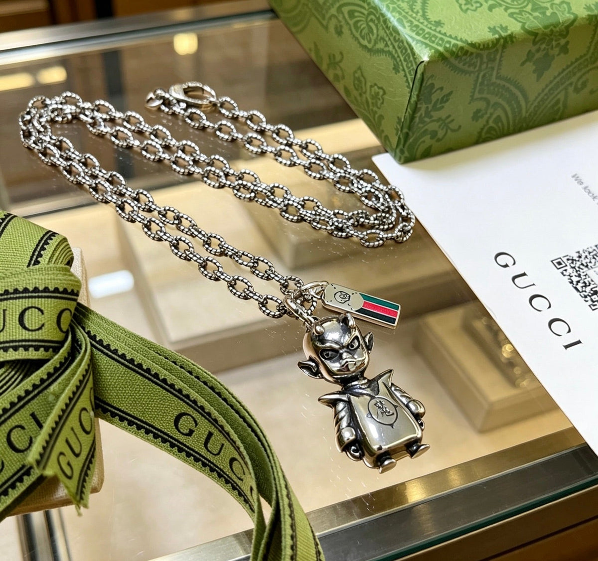 Gucci Anger Forest Chain Distressed Vintage-Inspired Necklace – Style 68 - image 2