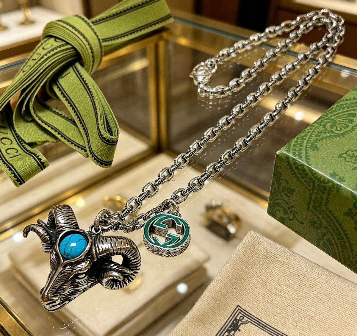 Gucci Anger Forest Chain Distressed Necklace – Style 146 - image 4