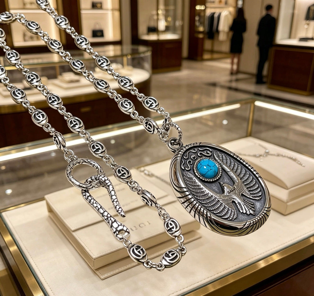 Gucci Anger Forest Chain Distressed Necklace – Style 145 - image 8