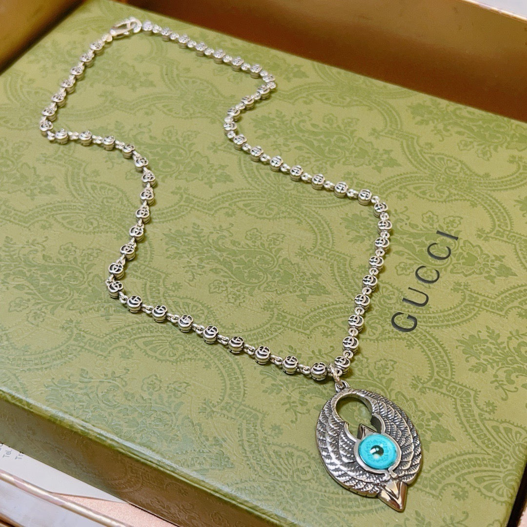 Gucci Anger Forest Chain Distressed Vintage Silver-Tone Necklace – Style 55 - image 8