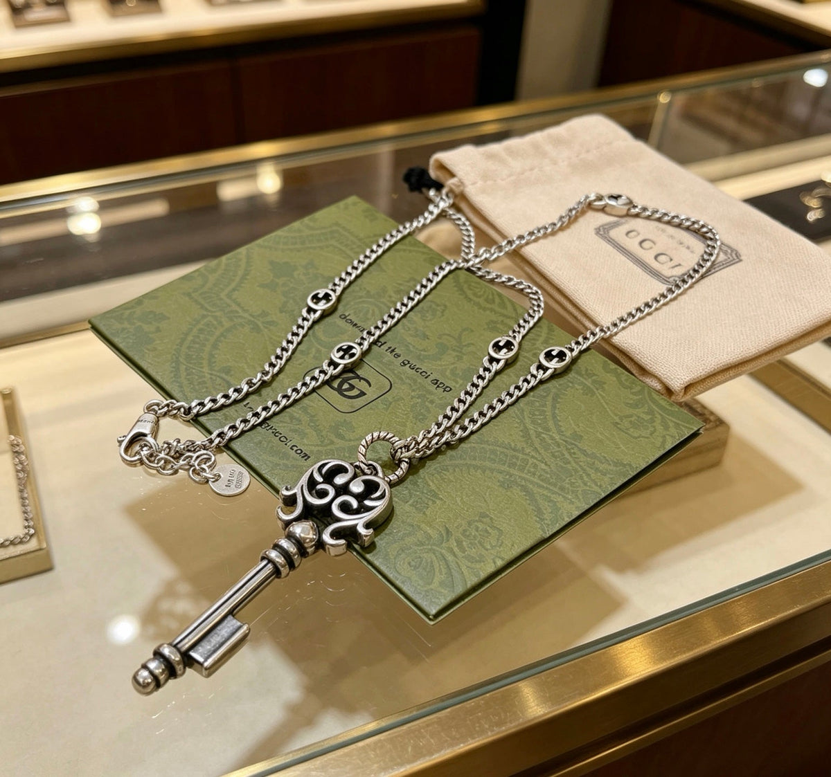 Gucci Anger Forest Chain Distressed Vintage-Inspired Necklace – Style 58 - image 7