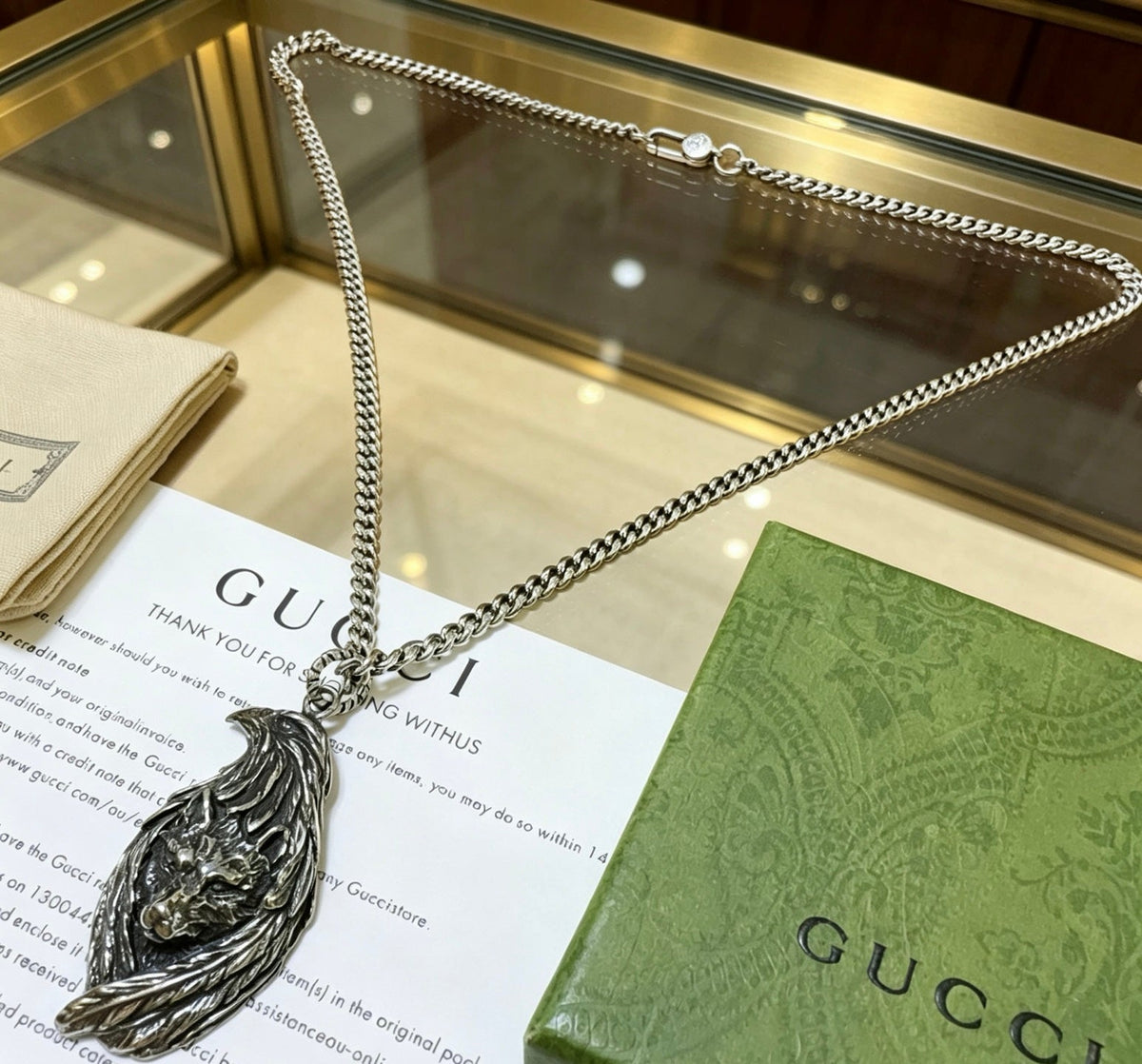 Gucci Anger Forest Chain Distressed Necklace – Style 122 - image 5