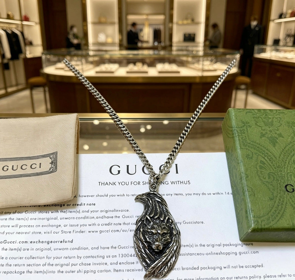 Gucci Anger Forest Chain Distressed Necklace – Style 122 - image 7