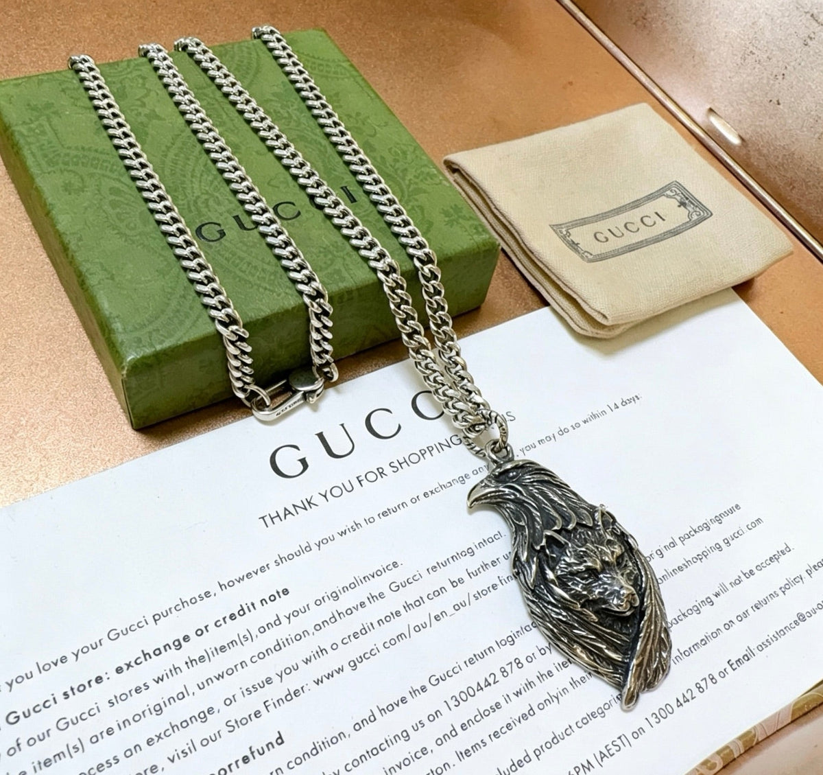 Gucci Anger Forest Chain Distressed Necklace – Style 122 - image 2