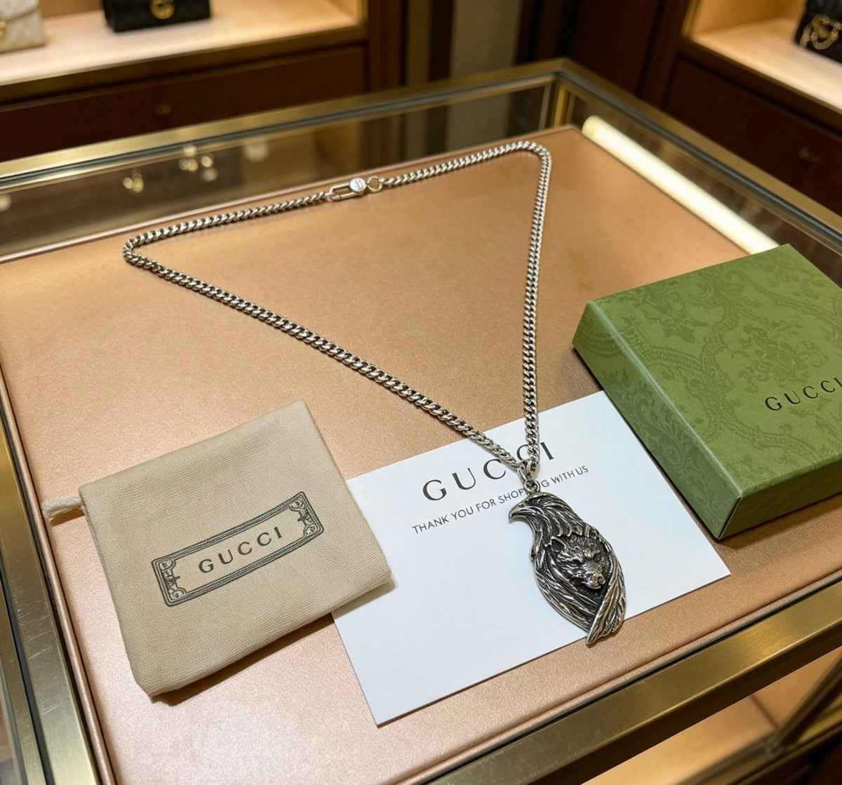 Gucci Anger Forest Chain Distressed Necklace – Style 122 - image 4