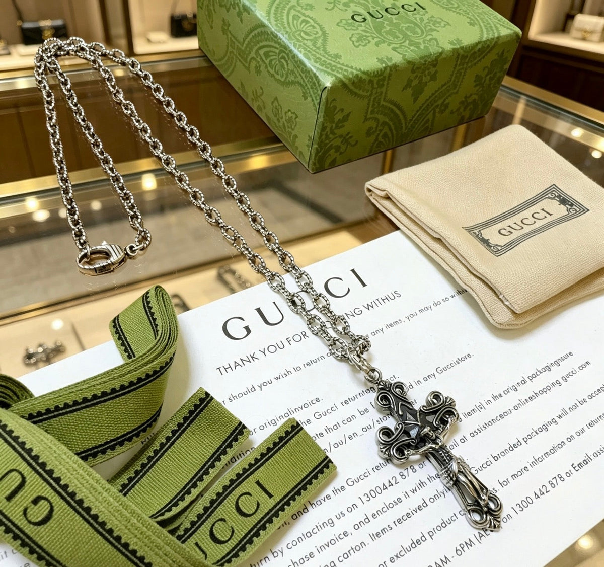 Gucci Anger Forest Chain Distressed Necklace – Style 119 - image 5