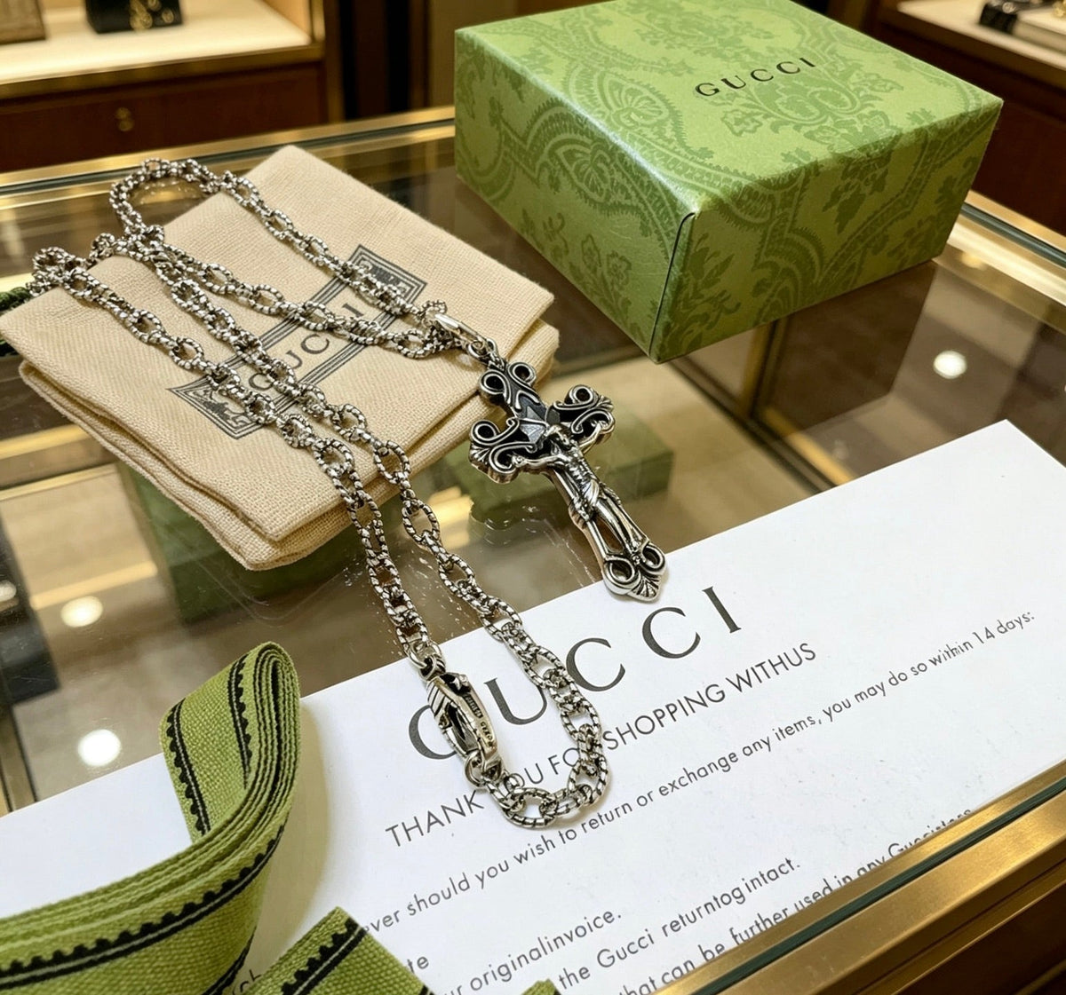 Gucci Anger Forest Chain Distressed Necklace – Style 119 - image 7