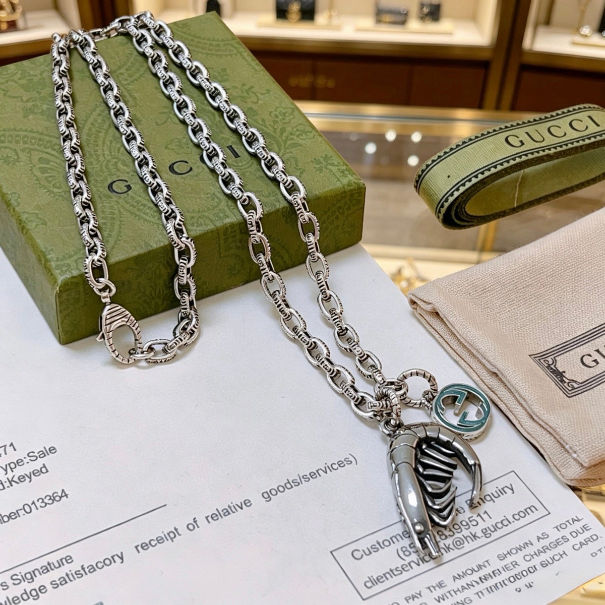 Gucci Anger Forest Chain Distressed Vintage-Inspired Pendant – Style 07 - image 7