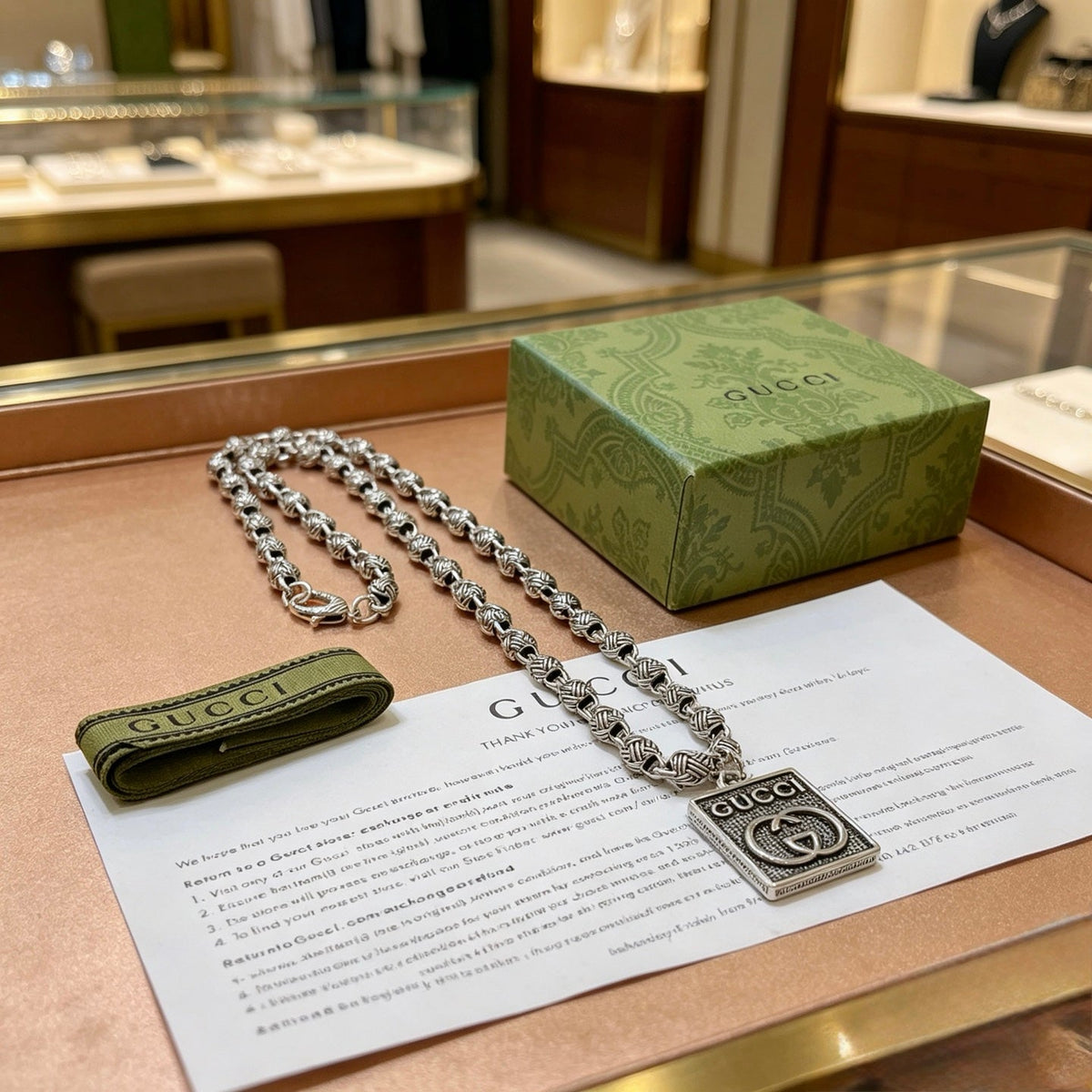 Gucci Anger Forest Chain Distressed Necklace – Style 124 - image 5