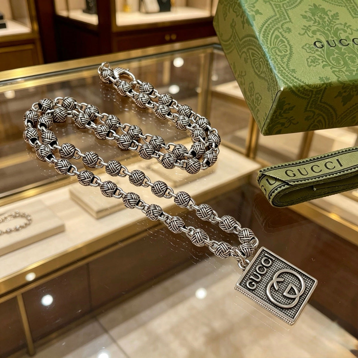 Gucci Anger Forest Chain Distressed Necklace – Style 124 - image 4