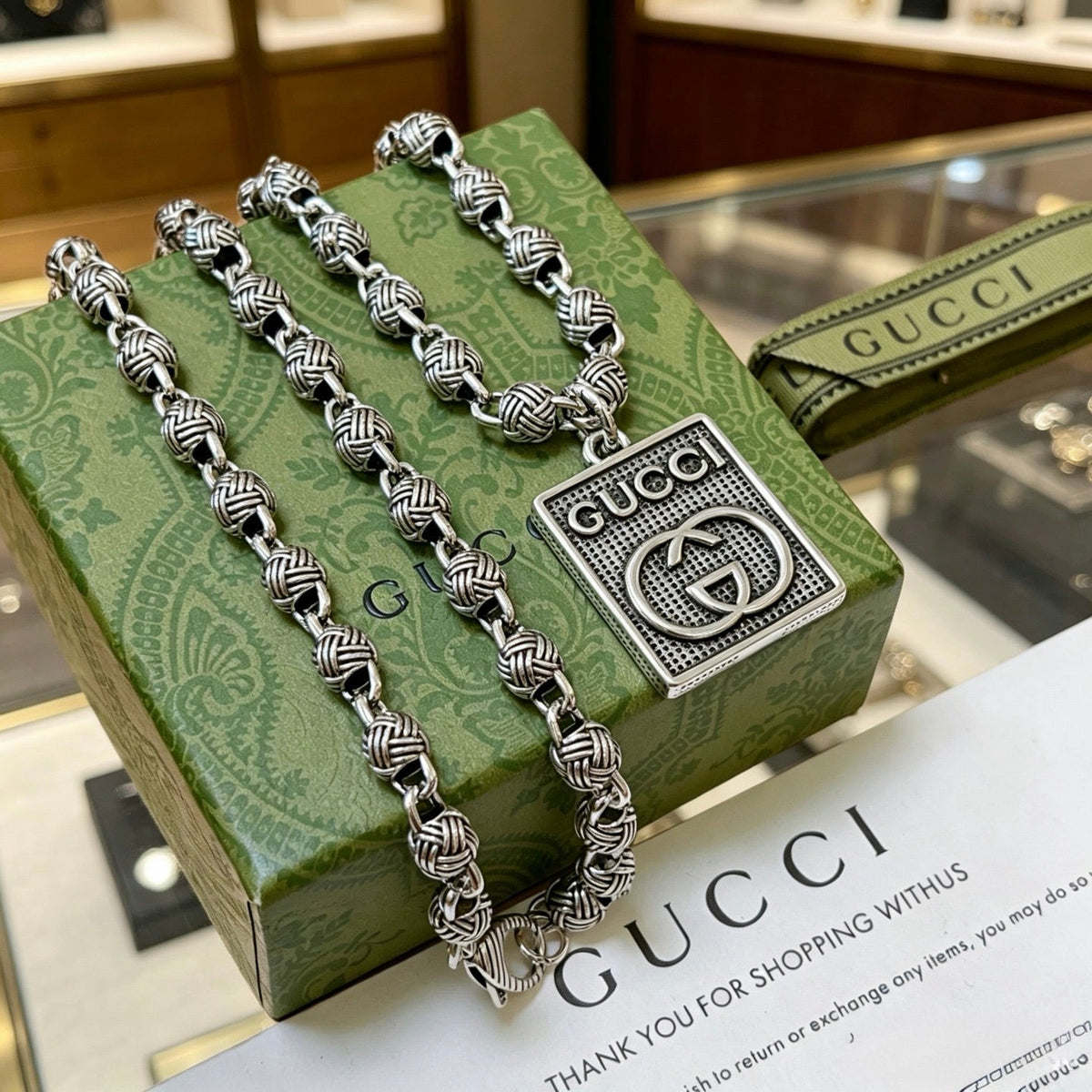 Gucci Anger Forest Chain Distressed Necklace – Style 124 - image 2