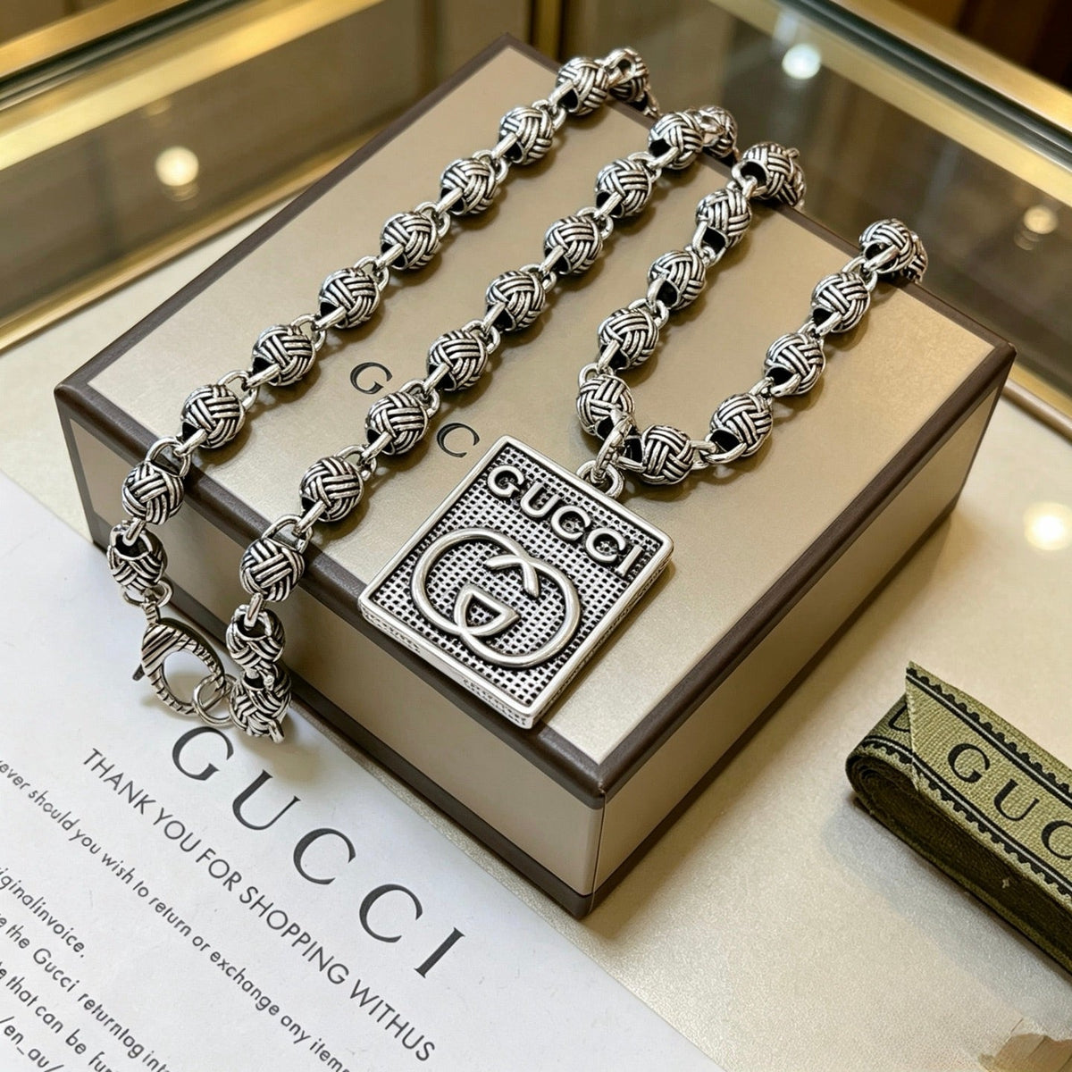 Gucci Anger Forest Chain Distressed Necklace – Style 124 - image 7