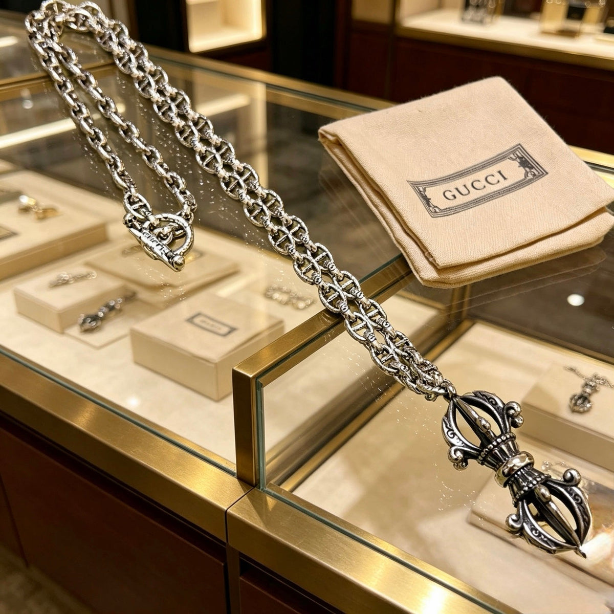 Gucci Anger Forest Chain Distressed Vintage-Inspired Necklace – Style 61 - image 2