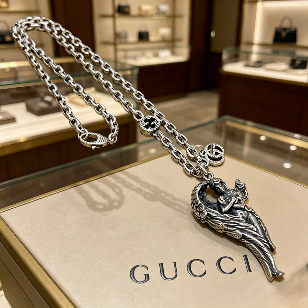 Gucci Anger Forest Chain Distressed Vintage-Inspired Necklace – Style 60 - image 2