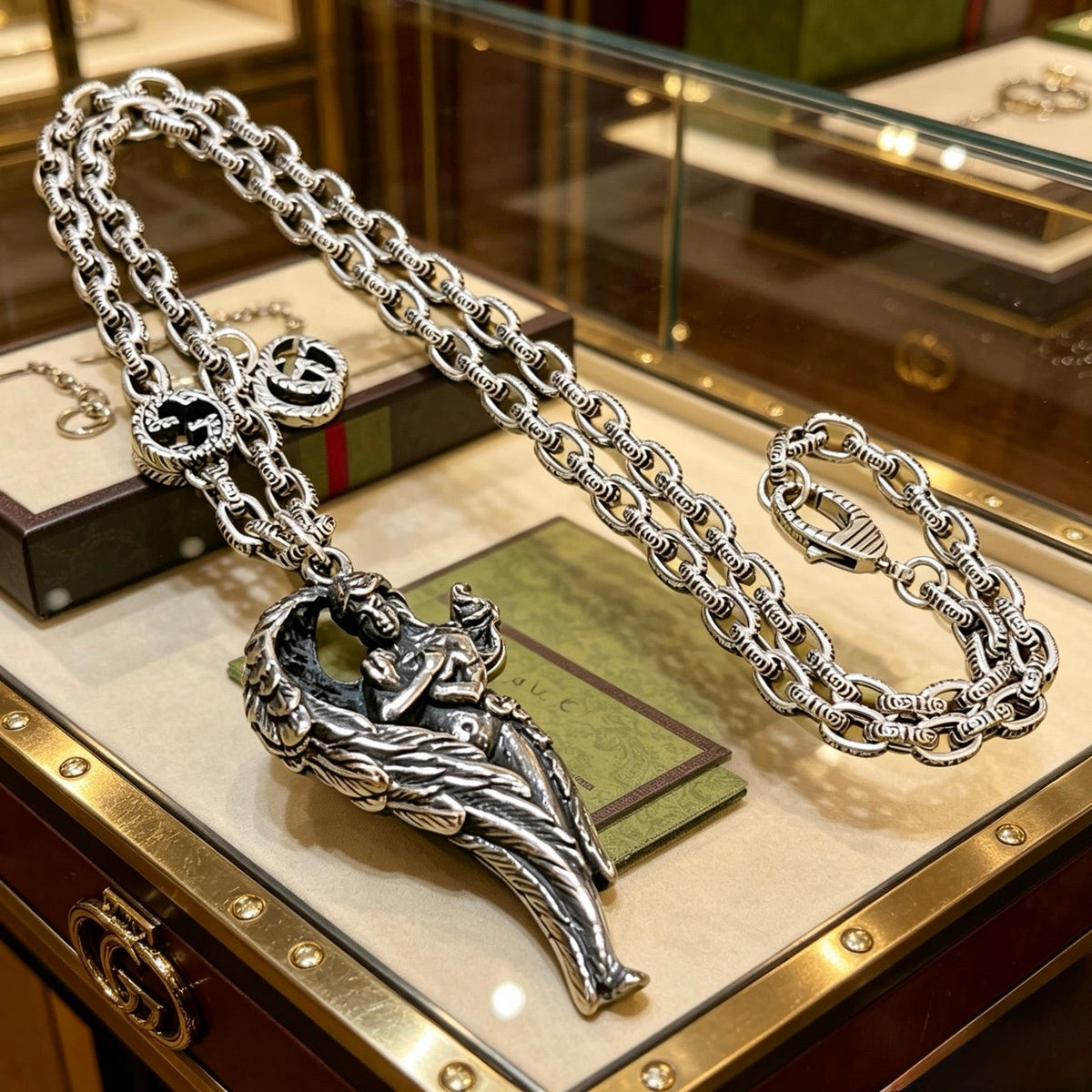 Gucci Anger Forest Chain Distressed Vintage-Inspired Necklace – Style 60 - image 7