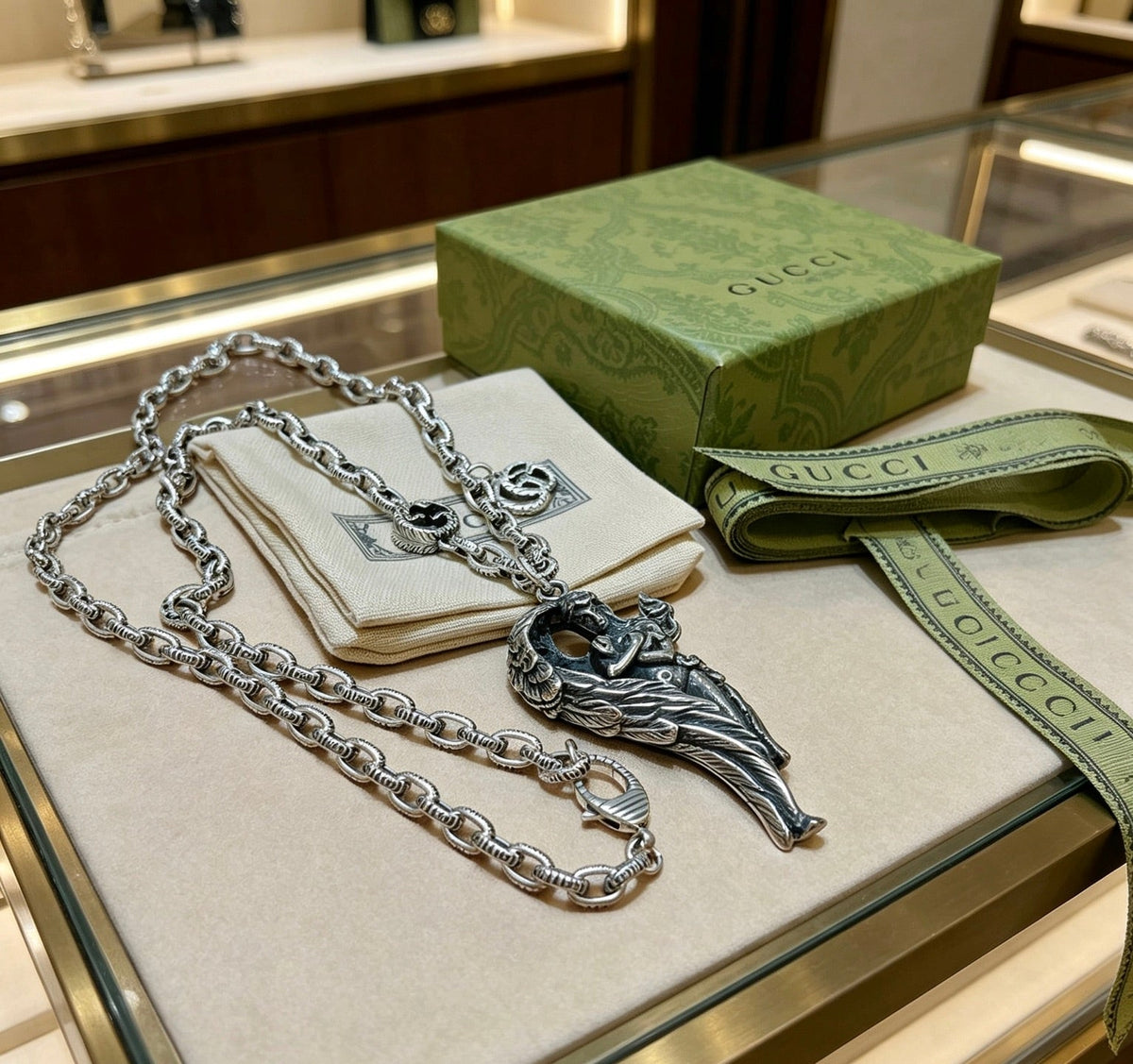 Gucci Anger Forest Chain Distressed Vintage-Inspired Necklace – Style 60 - image 5