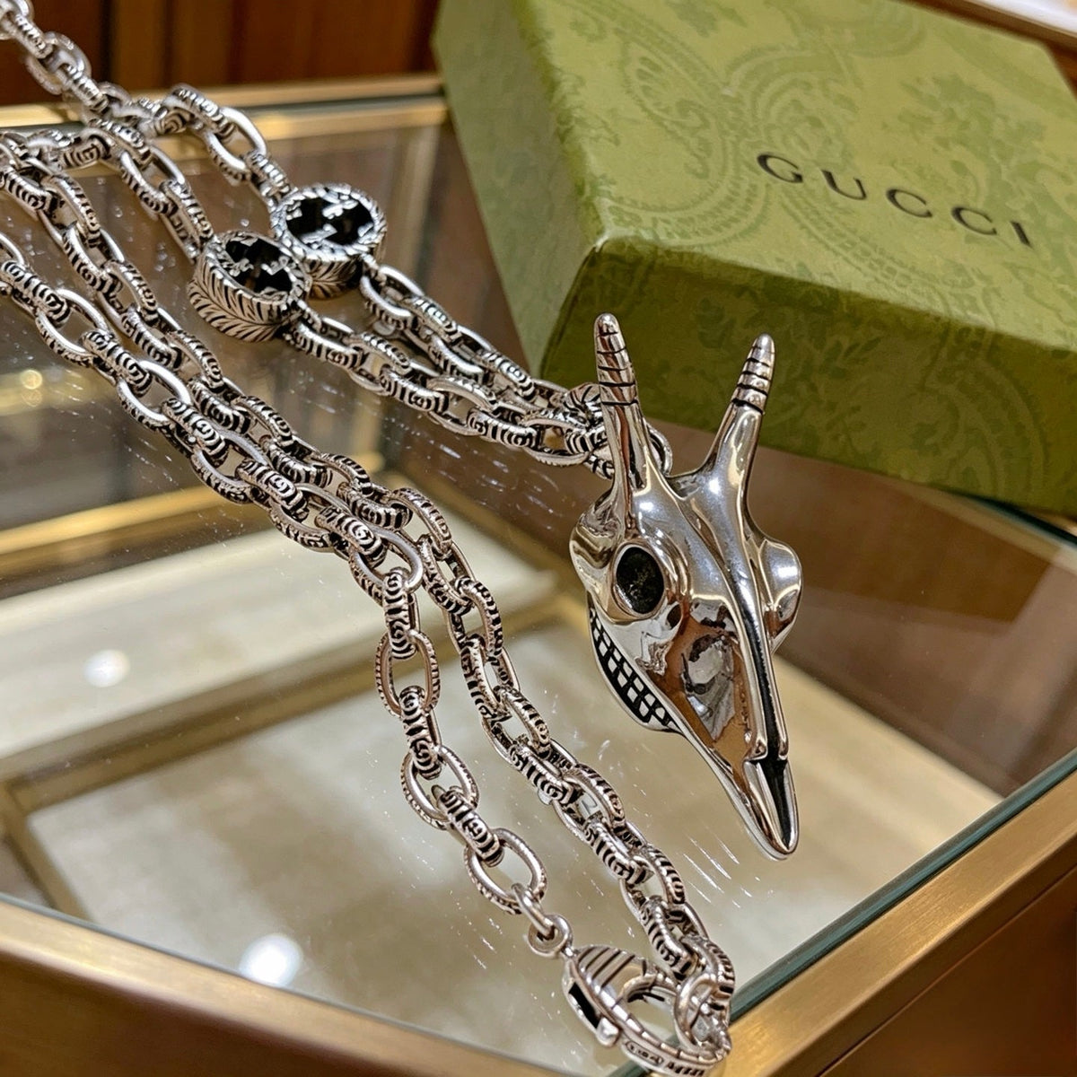 Gucci Anger Forest Chain Distressed Vintage-Inspired Pendant – Style 06 - image 5
