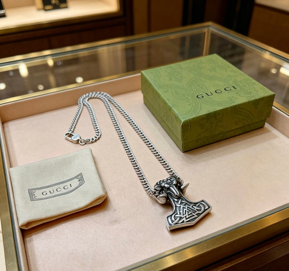 Gucci Anger Forest Chain Distressed Vintage-Inspired Necklace – Style 63 - image 4