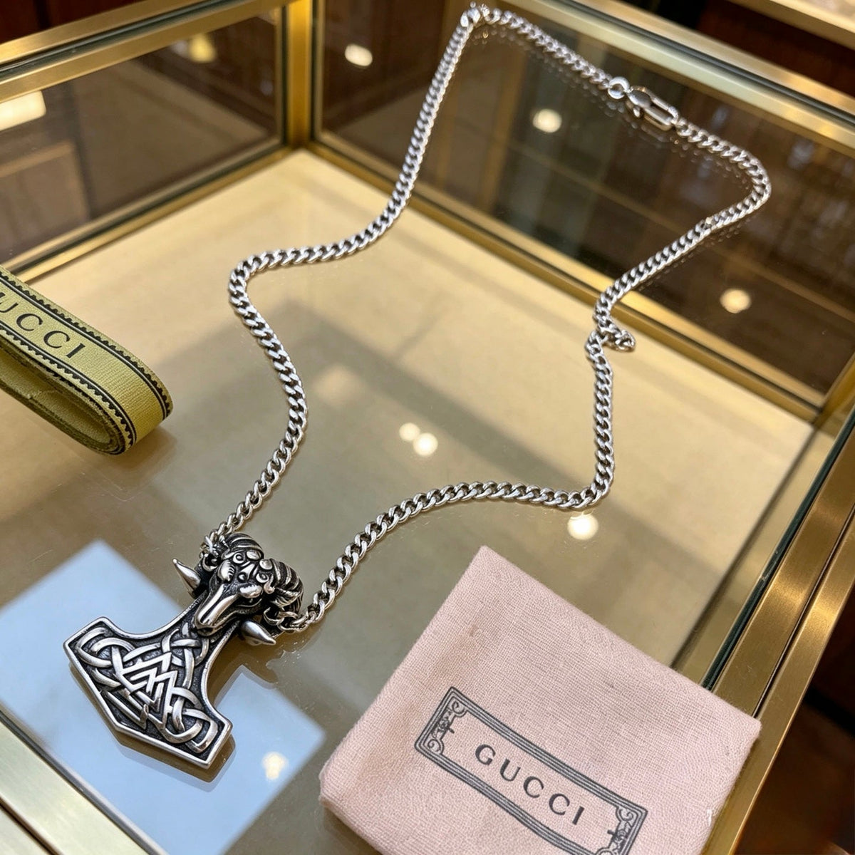 Gucci Anger Forest Chain Distressed Vintage-Inspired Necklace – Style 63 - image 10