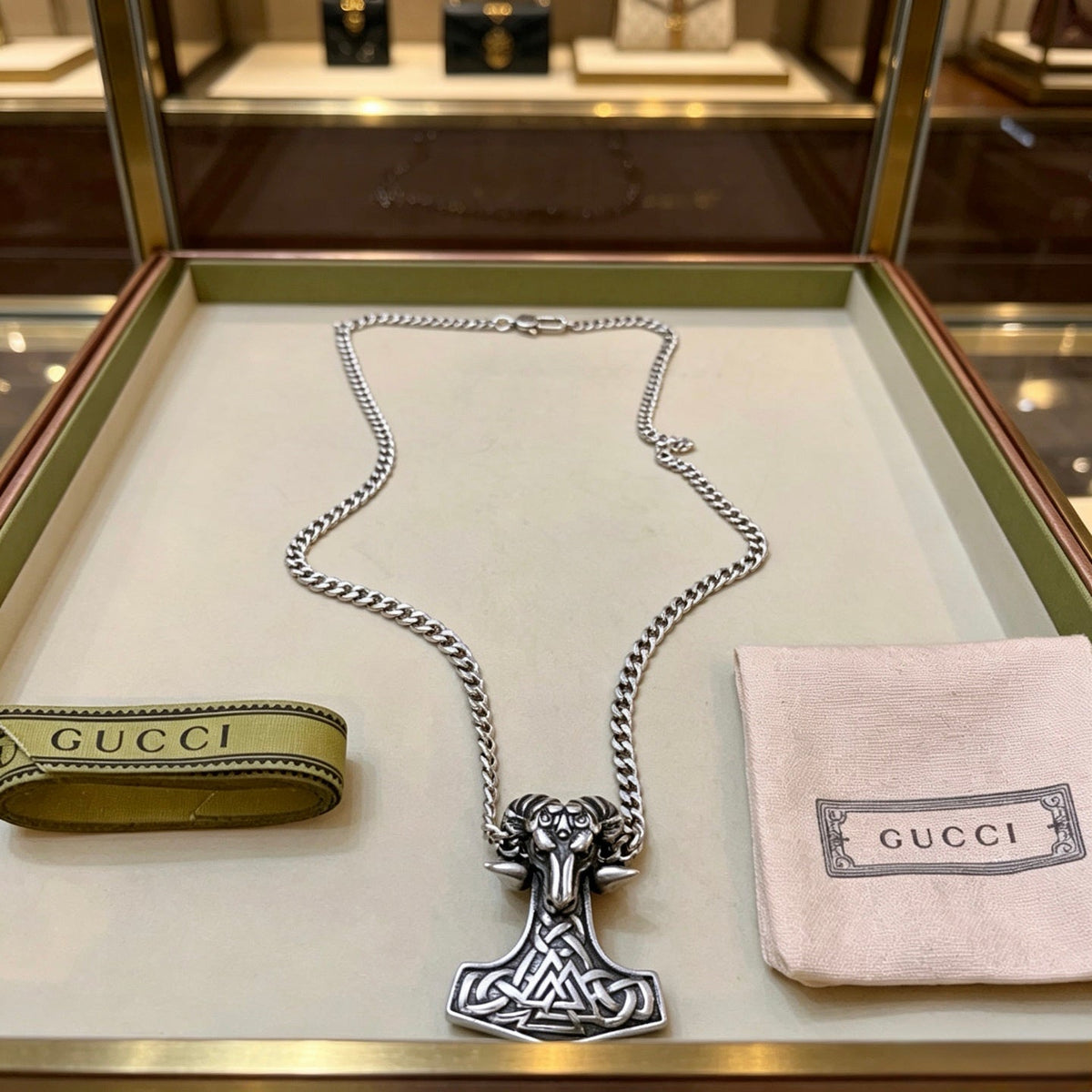 Gucci Anger Forest Chain Distressed Vintage-Inspired Necklace – Style 63 - image 6