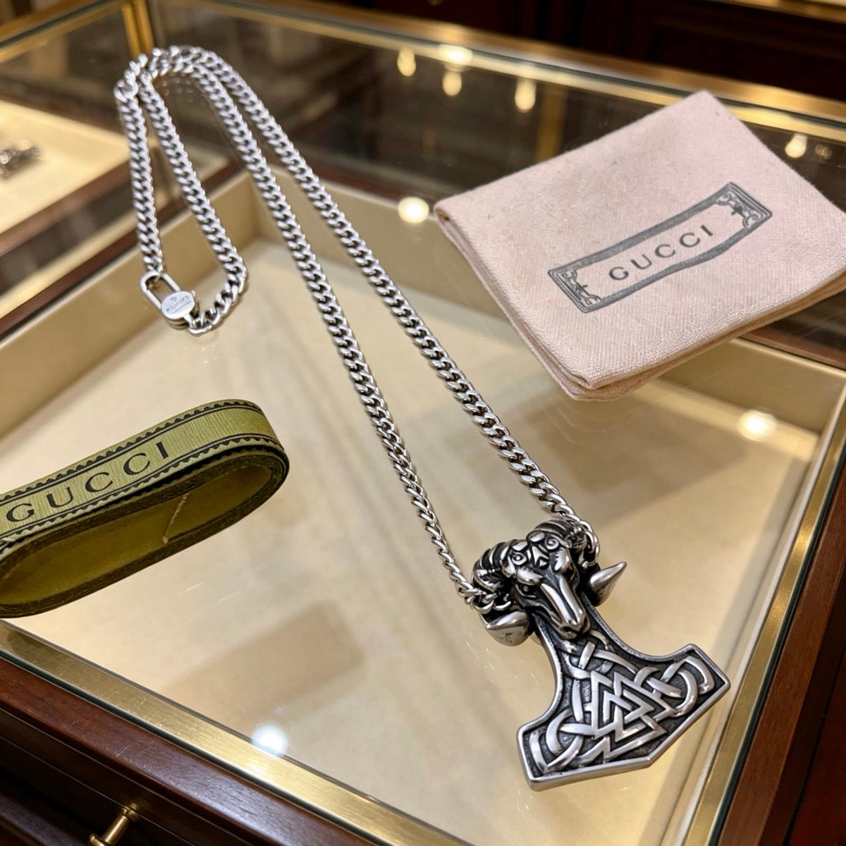 Gucci Anger Forest Chain Distressed Vintage-Inspired Necklace – Style 63 - image 2