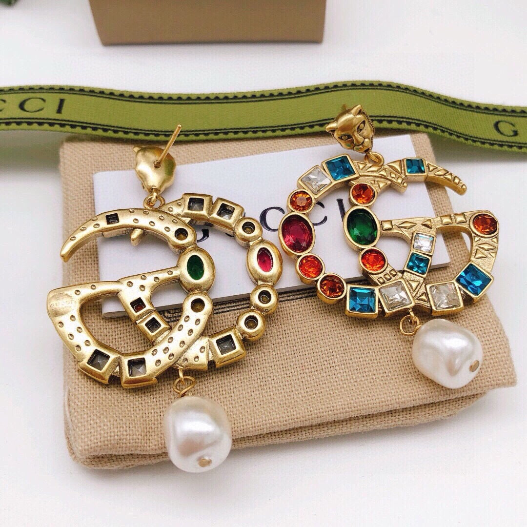 Gucci Crystal Distressed Stud Earrings – Style 05 - image 2
