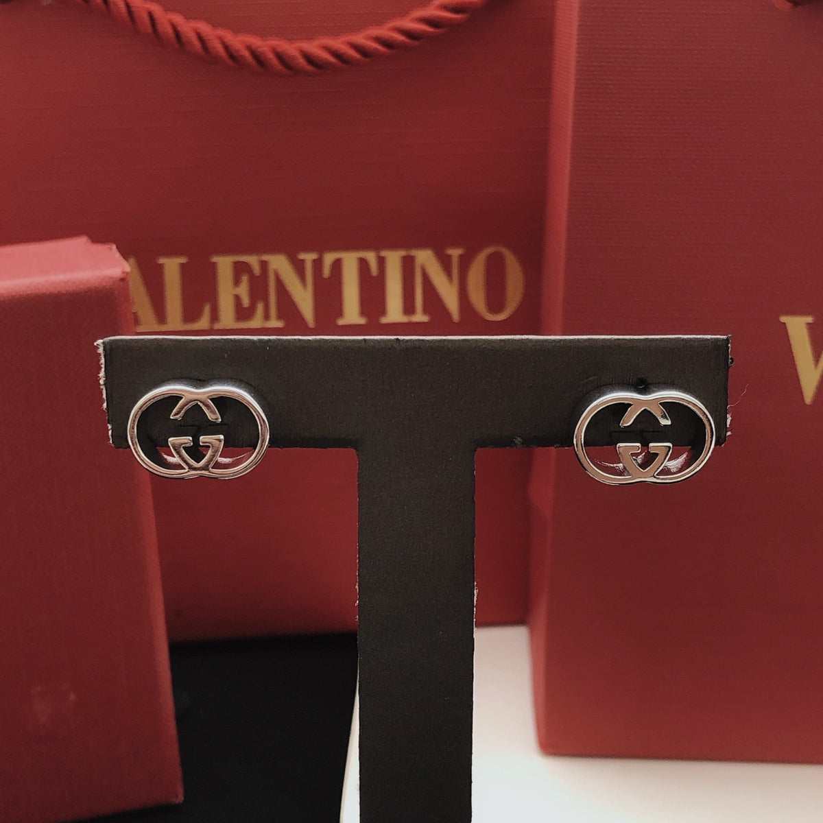 Gucci Silver-Tone Stud Earrings – Style 04 - image 9