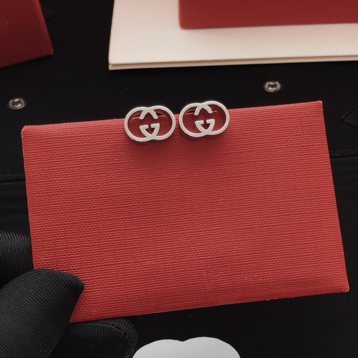 Gucci Silver-Tone Stud Earrings – Style 04 - image 2