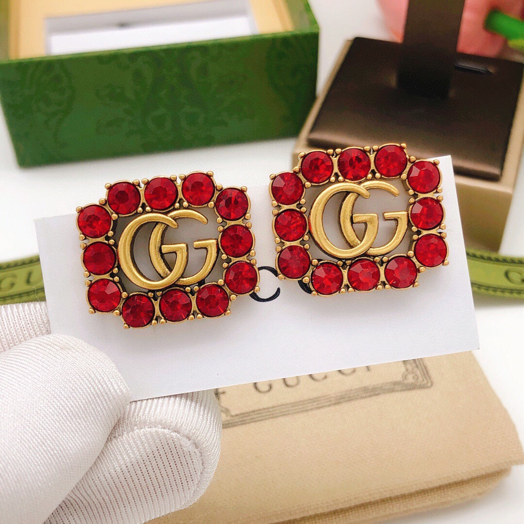 Gucci Crystal Distressed Stud Earrings – Style 03 - image 3