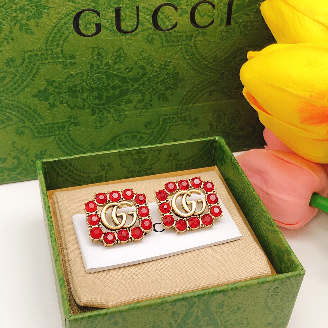 Gucci Crystal Distressed Stud Earrings – Style 03 - image 9