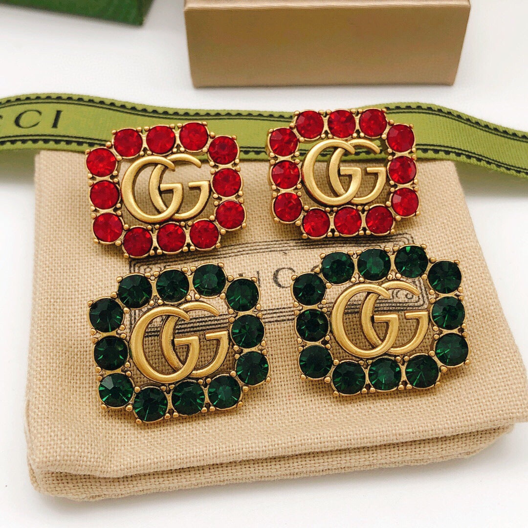 Gucci Crystal Distressed Stud Earrings – Style 03 - image 4