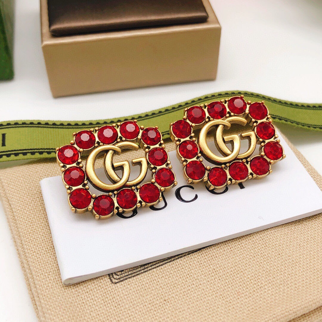 Gucci Crystal Distressed Stud Earrings – Style 03 - image 8