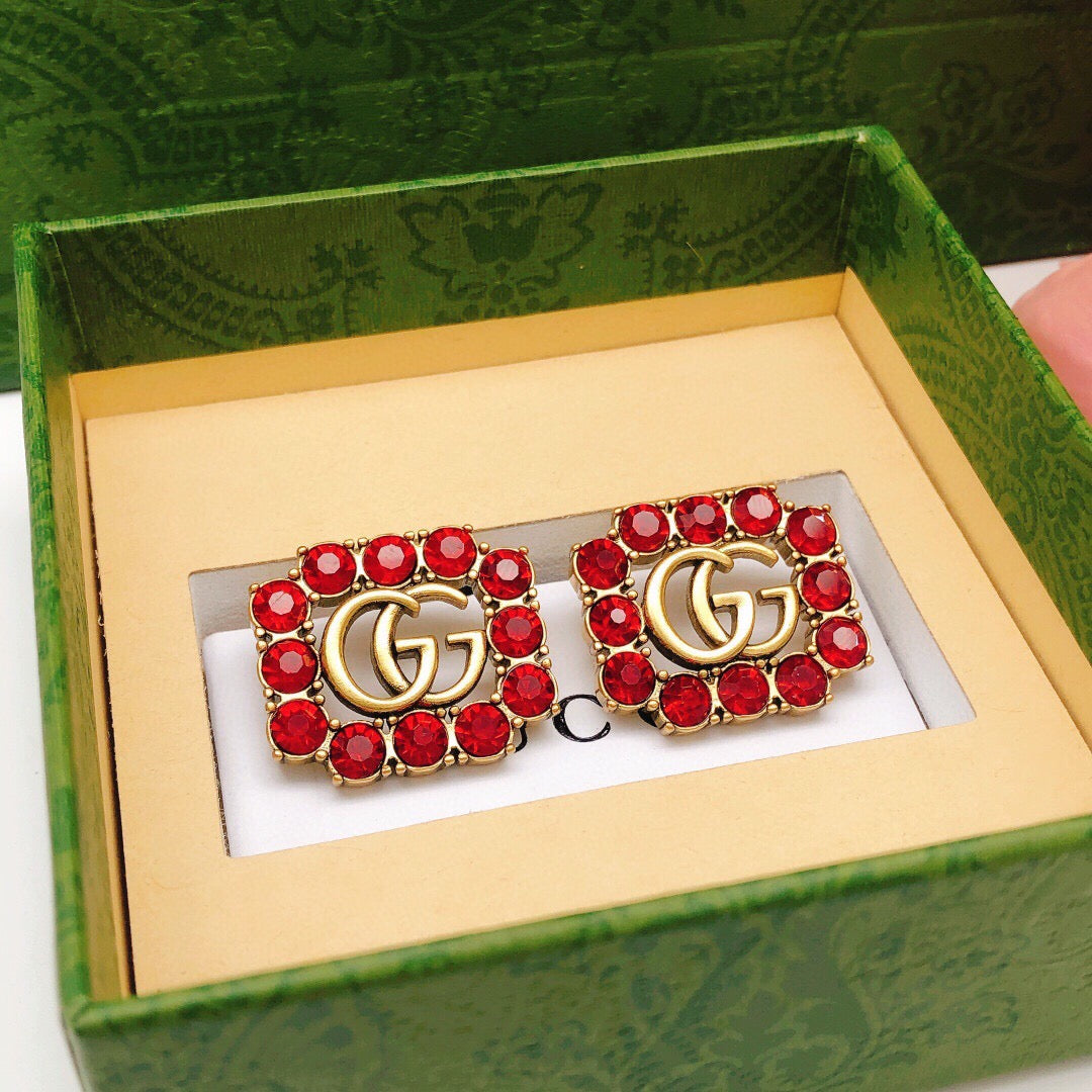 Gucci Crystal Distressed Stud Earrings – Style 03 - image 6