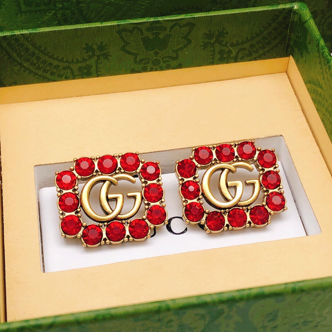 Gucci Crystal Distressed Stud Earrings – Style 03 - image 2