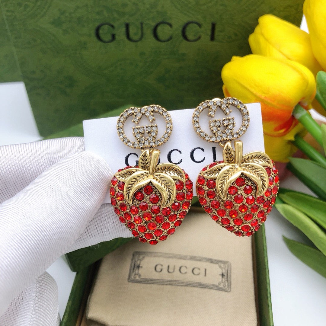 Gucci Vintage-Inspired Red Gold-Tone Hair Clip - image 2