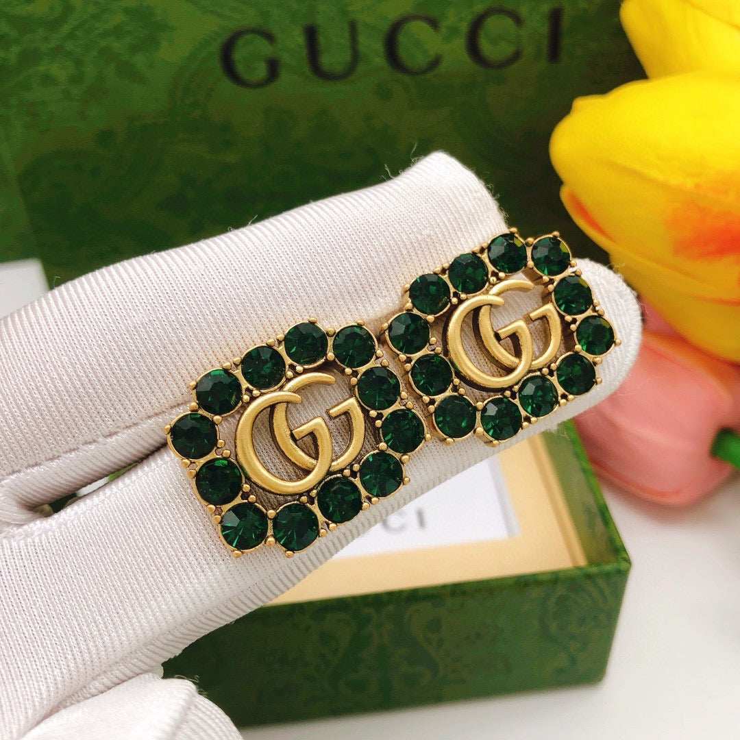 Gucci Crystal Distressed Stud Earrings – Style 02 - image 8