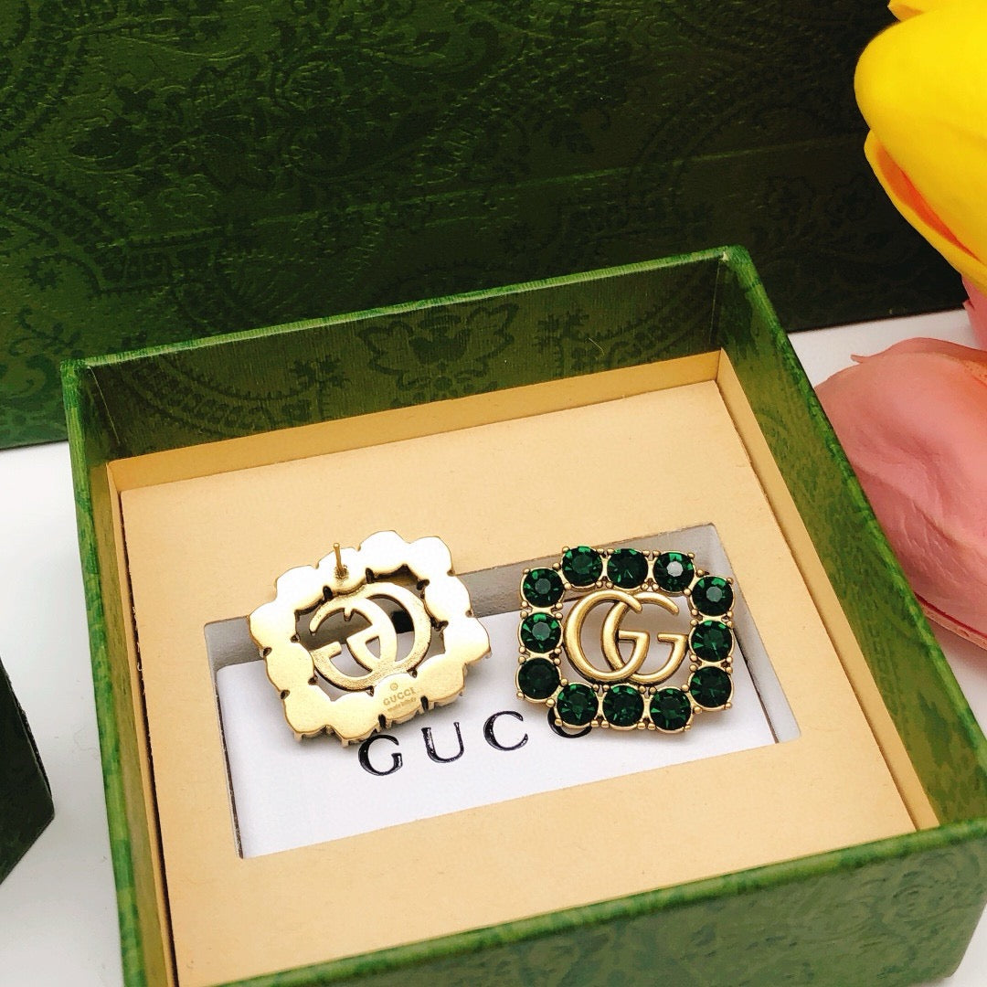 Gucci Crystal Distressed Stud Earrings – Style 02 - image 5