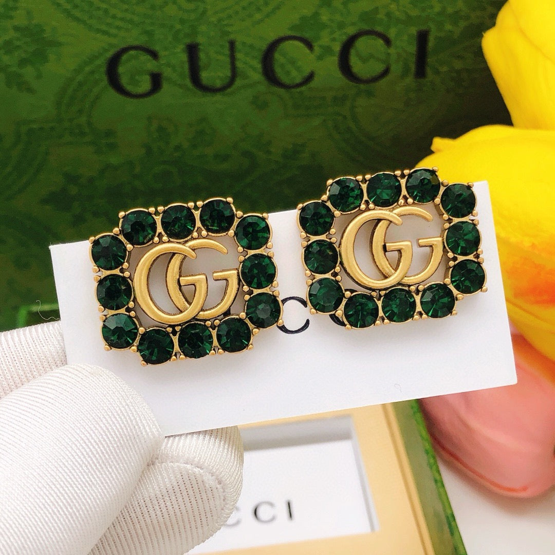 Gucci Crystal Distressed Stud Earrings – Style 02 - image 3