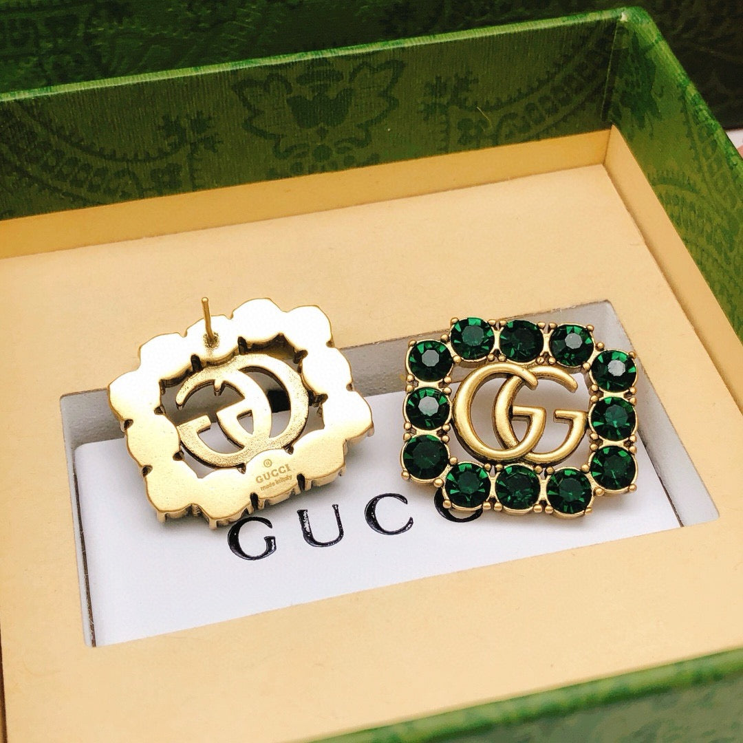 Gucci Crystal Distressed Stud Earrings – Style 02 - image 6