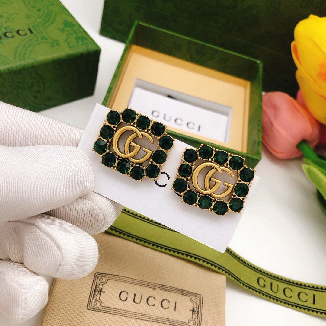 Gucci Crystal Distressed Stud Earrings – Style 02 - image 7
