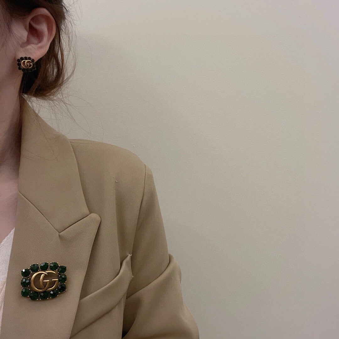 Gucci Crystal Distressed Stud Earrings – Style 02 - image 2